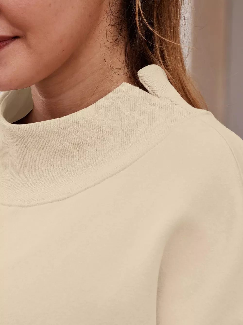 Mock Neck Dropped Shoulder Sweatshirt, image 22