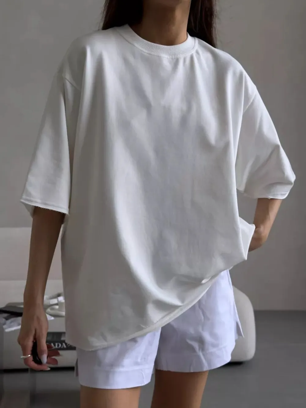 Round Neck Half Sleeve Oversized T-Shirt, image 16