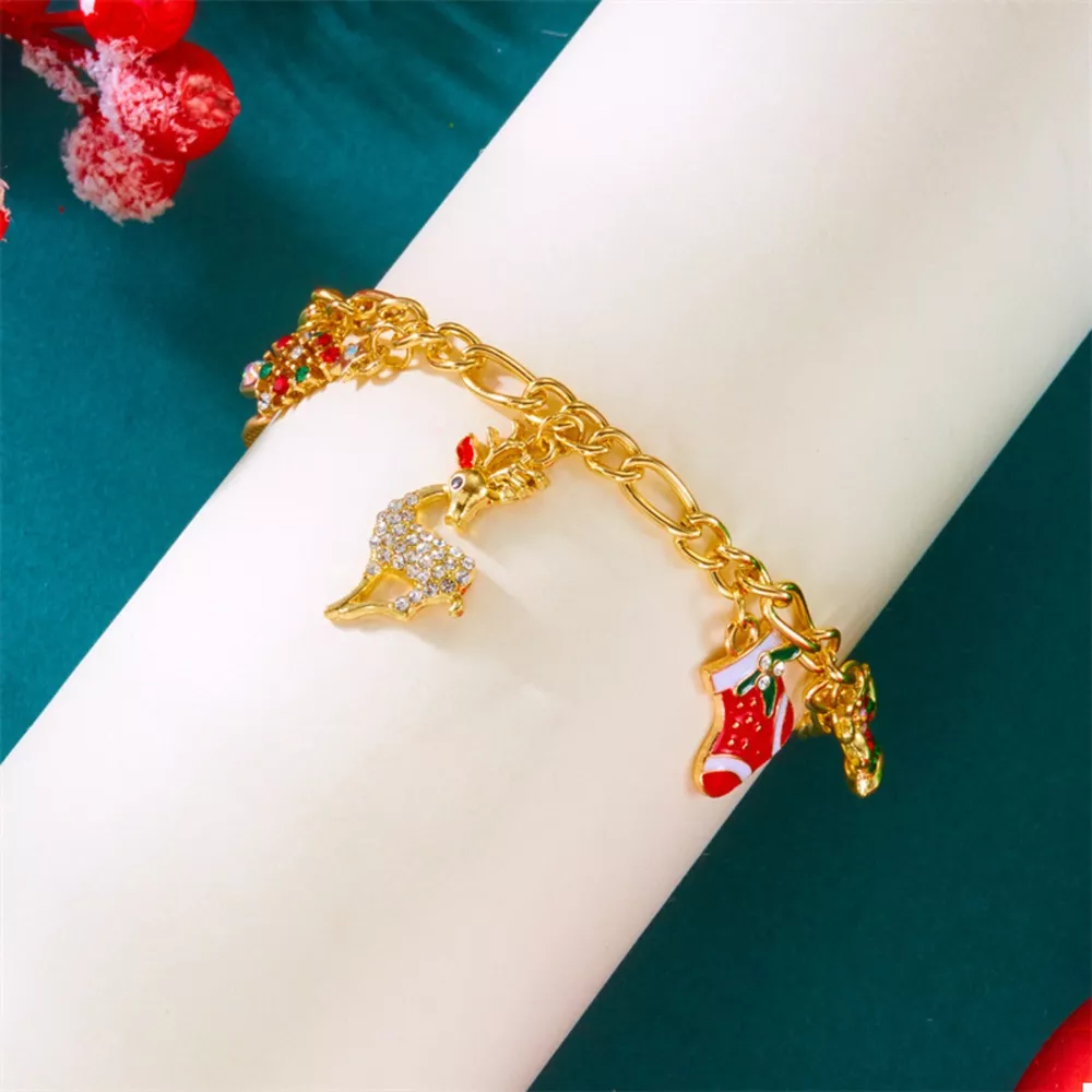 Christmas 18K Gold-Plated Charm Bracelet, image 9