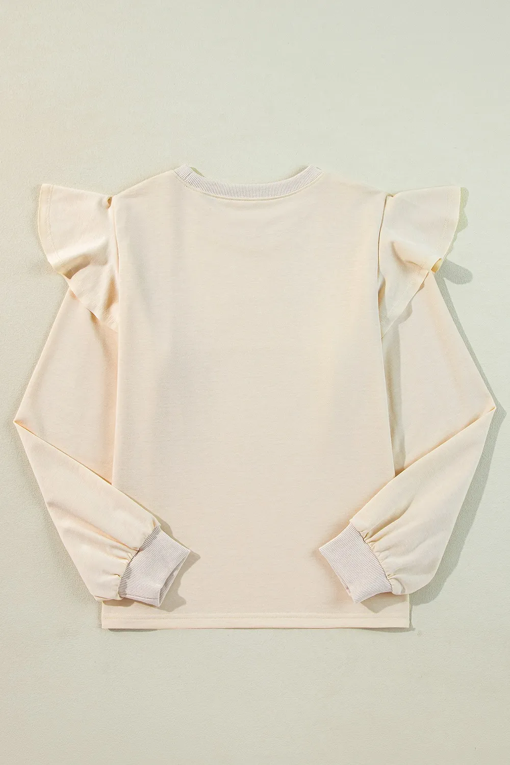 Ruffled Round Neck Long Sleeve Blouse, image 9