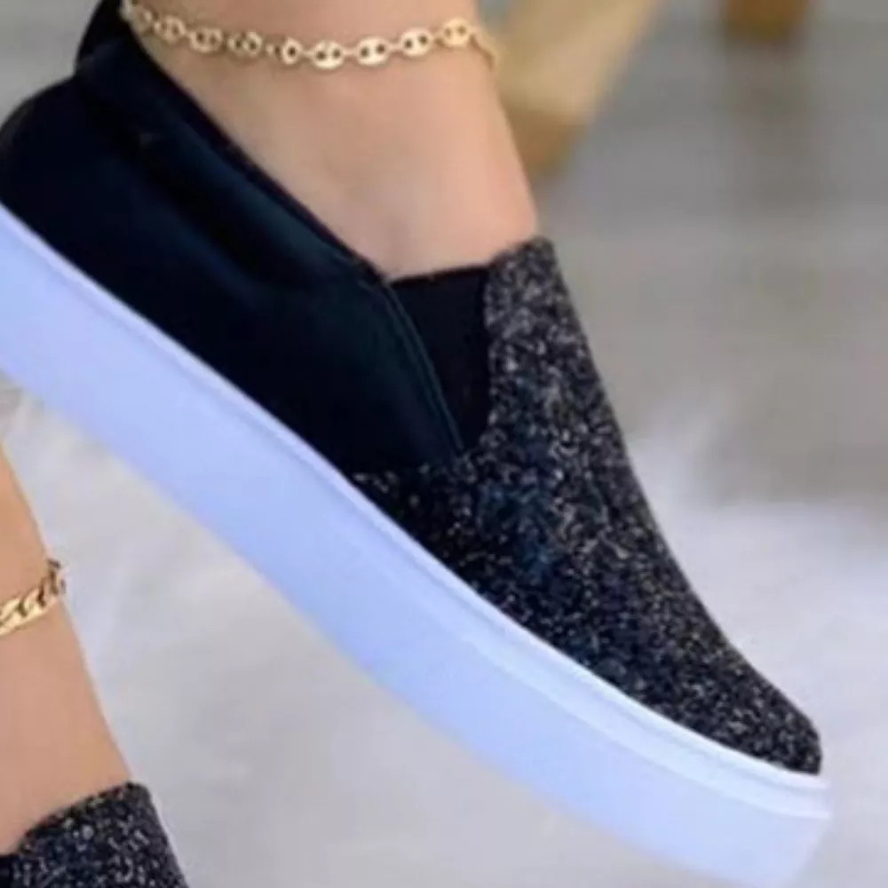 Sequin Round Toe Platform Slip-Ons, image 6