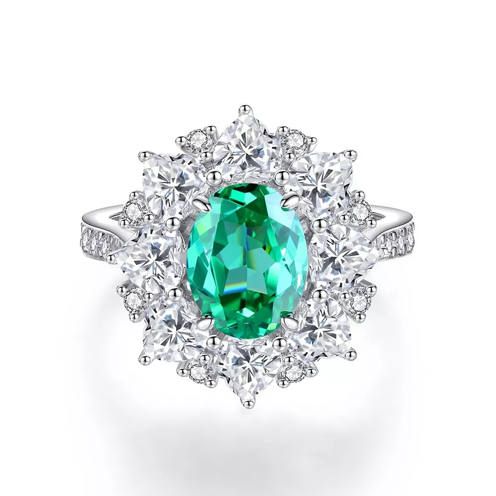 925 Sterling Silver Zircon Flower Ring, image 5
