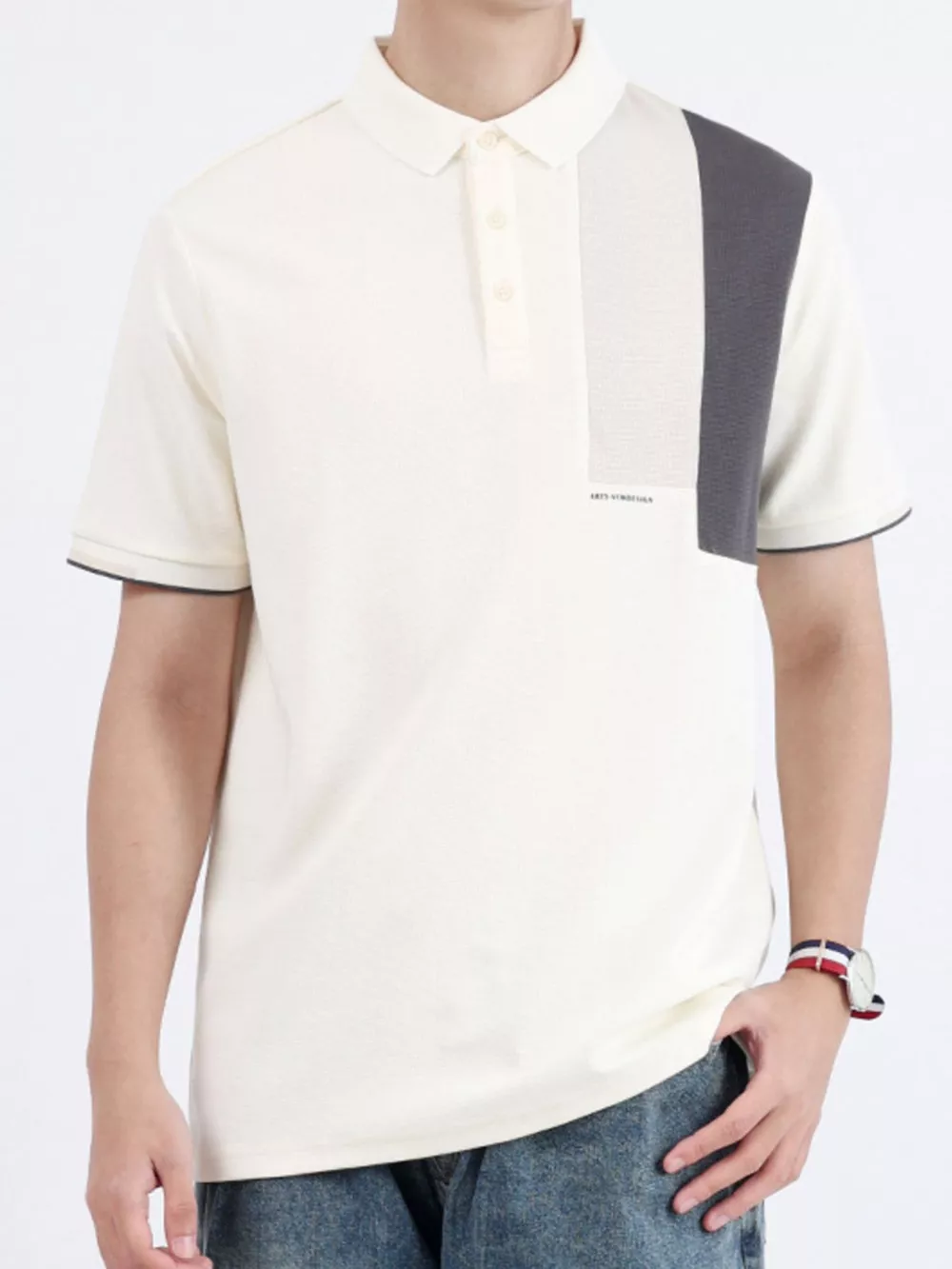 Men's Plus Size Button Detail Short Sleeve Polo
