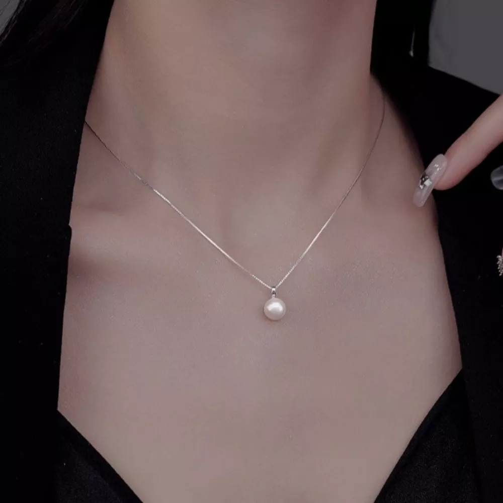 925 Sterling Silver Pearl Necklace, image 4