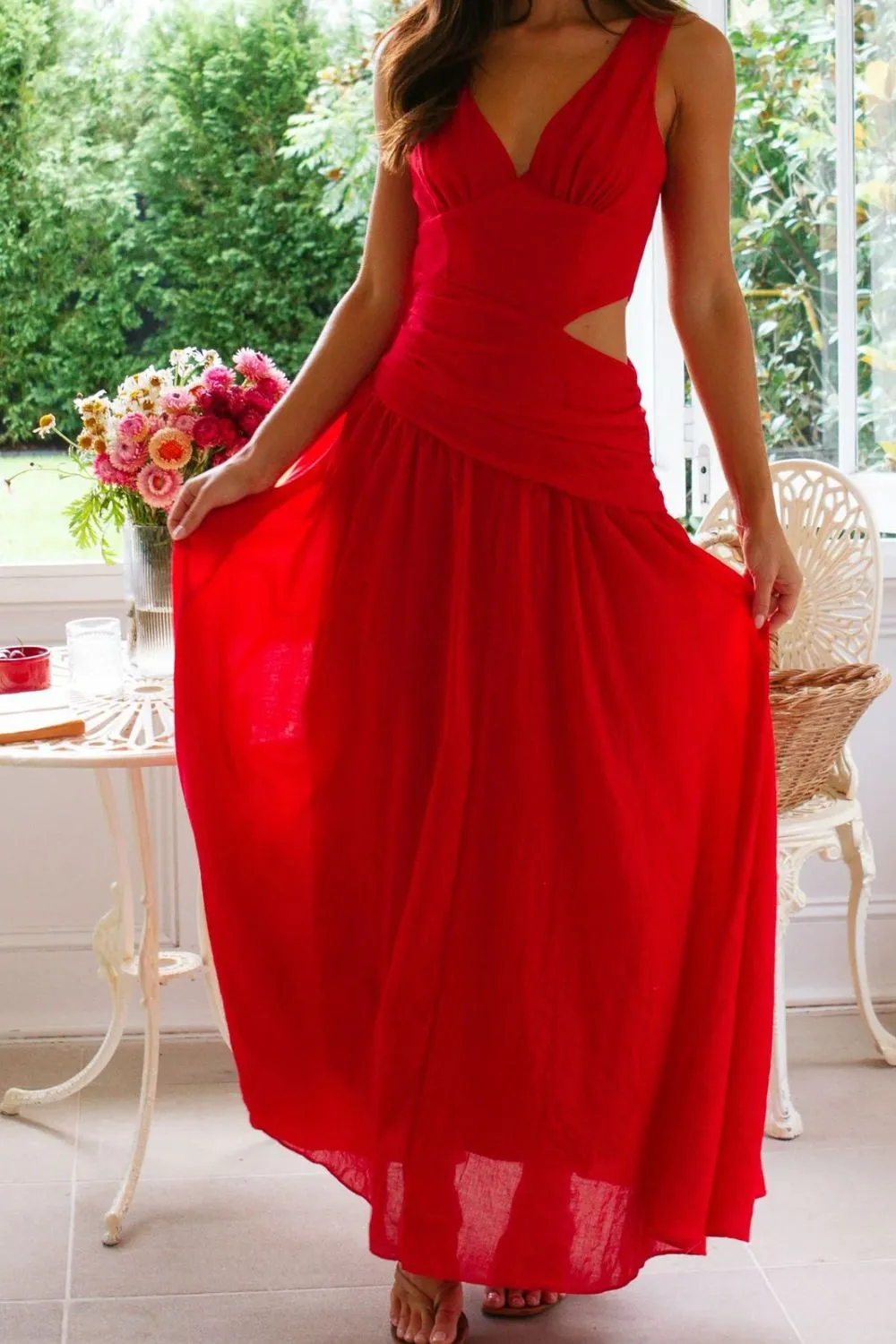 Cutout Back V-Neck Dress, image 12