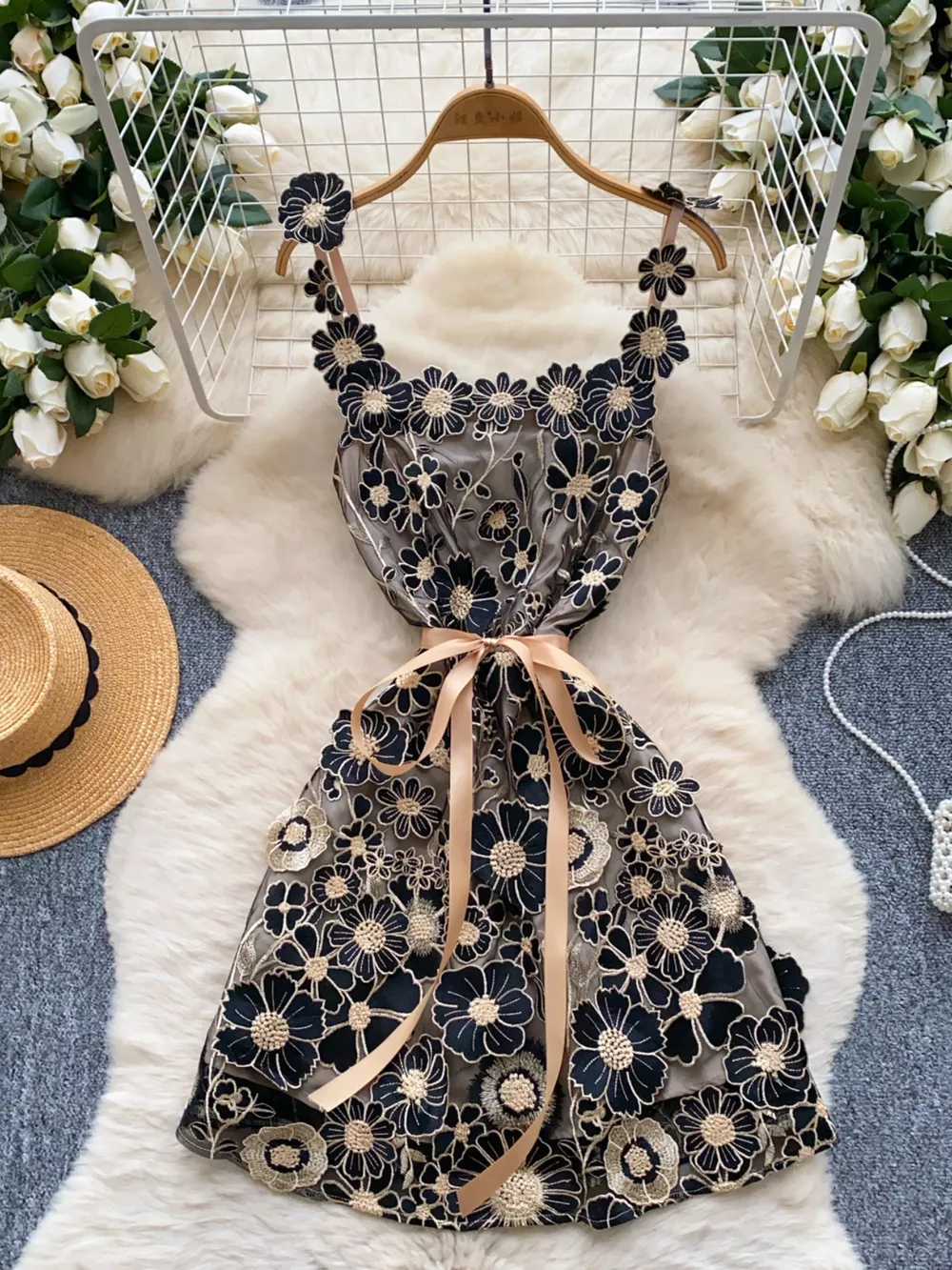 Floral Tie Waist Mini Dress, image 24