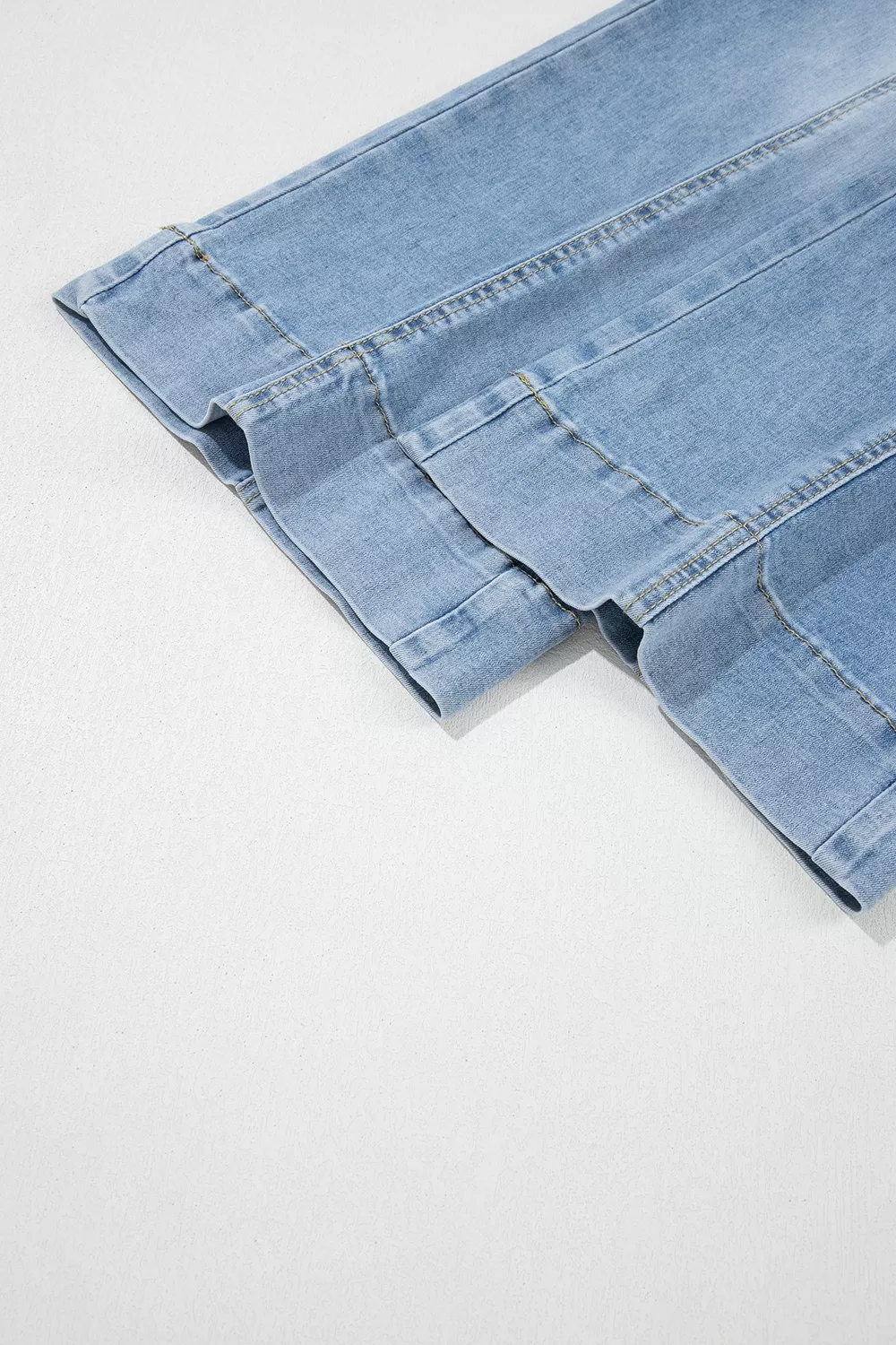 Drawstring Waist Wide Leg Ankle Length Jeans, image 11