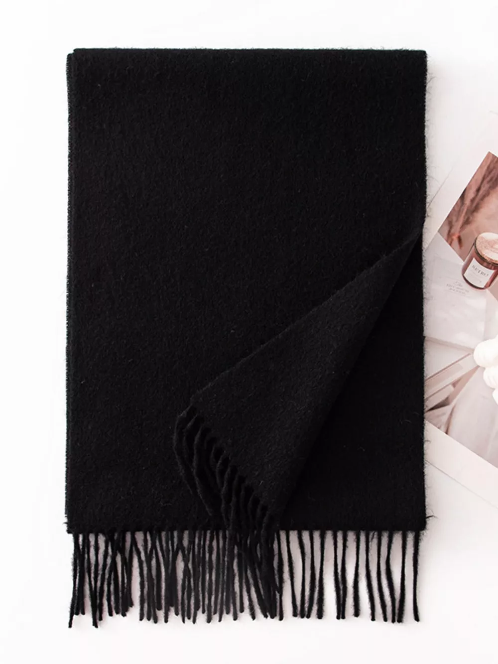 Solid Color Fringe Scarf, image 5