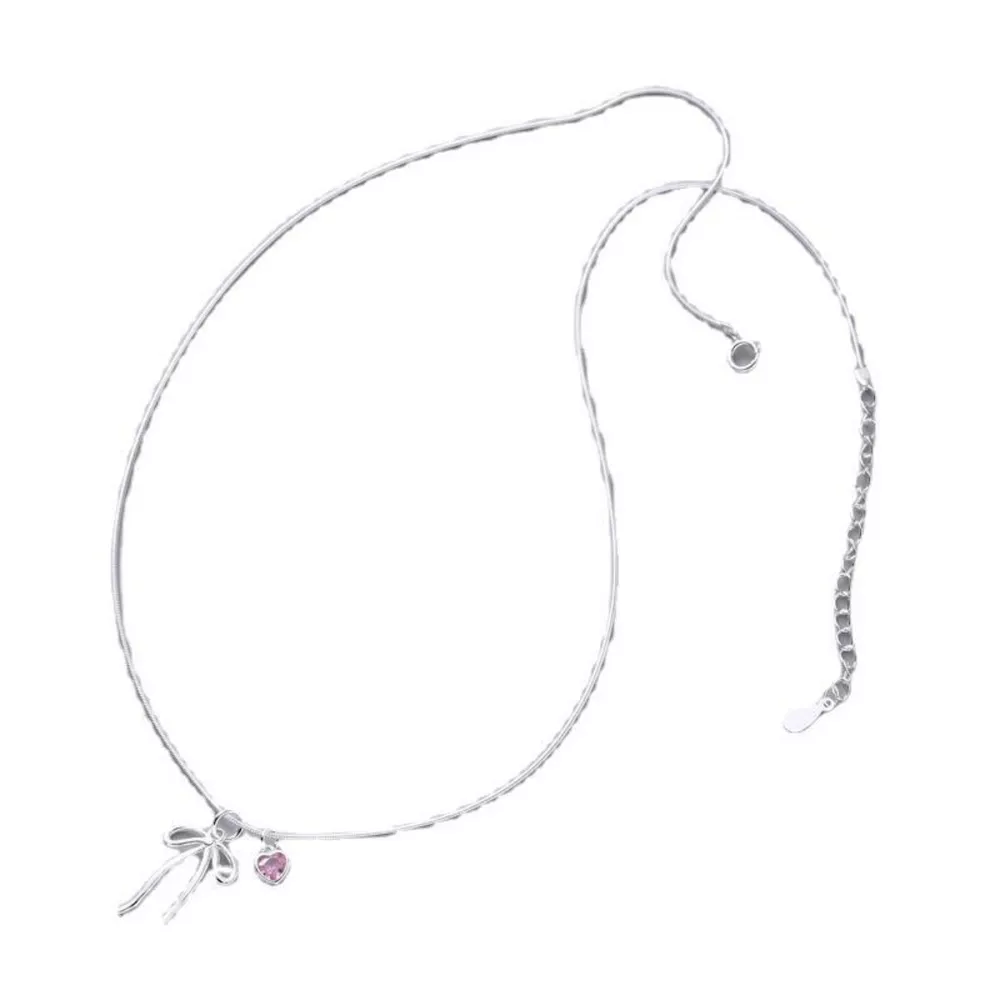 Bow & Heart Pendant Necklace, image 5