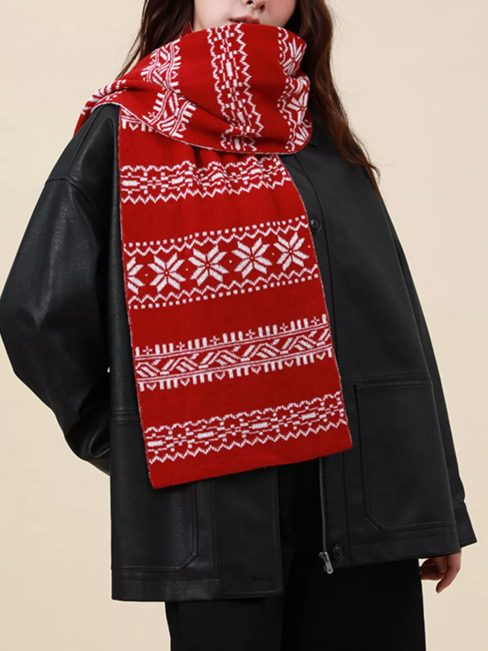 Christmas Snowflake Knit Scarf, image 10