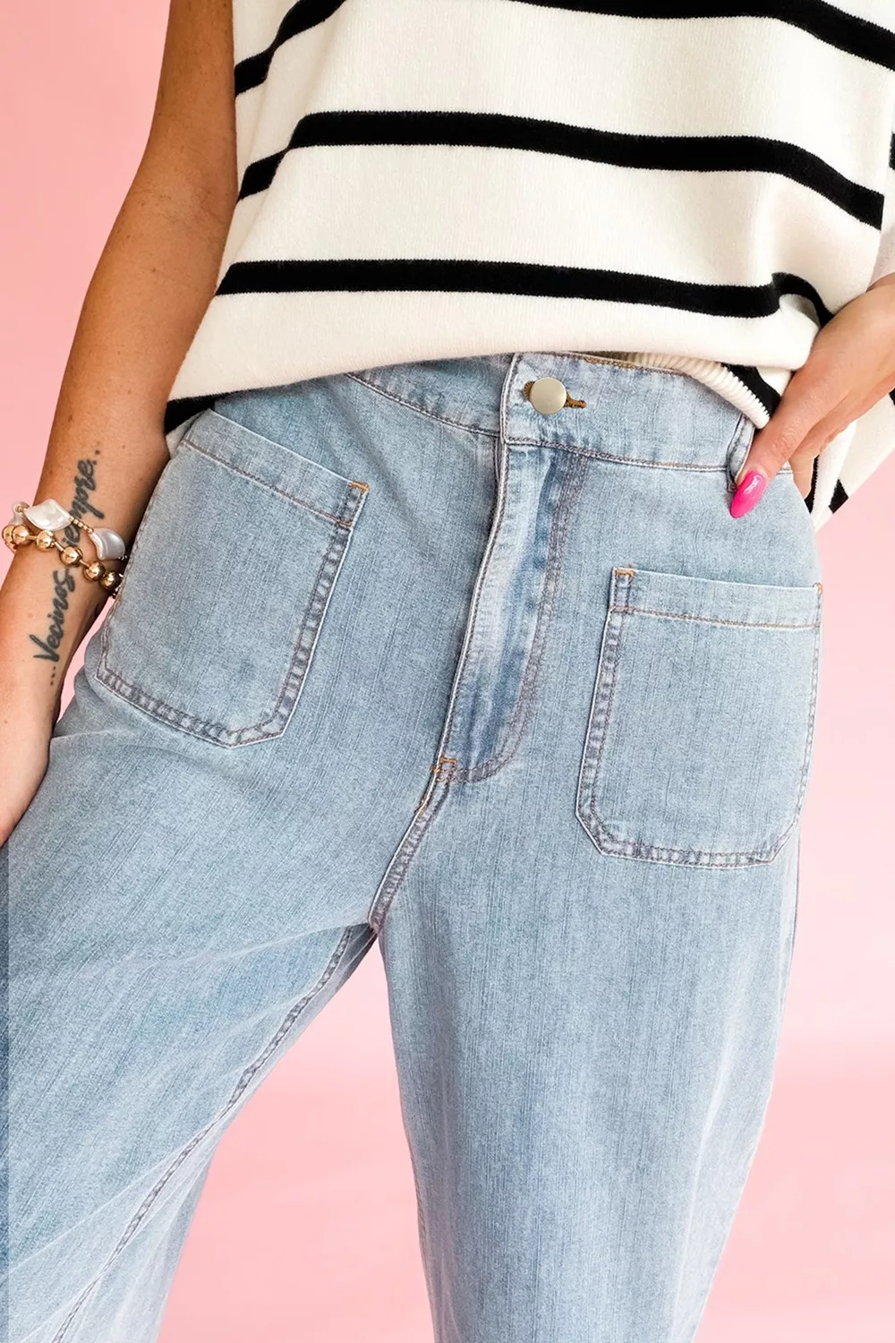 Solid Full-Length Regular Pocket Detail Jeans, image 5
