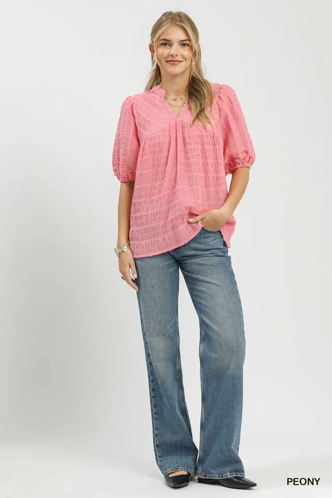 Textured Puff Sleeve Blouse, image 5