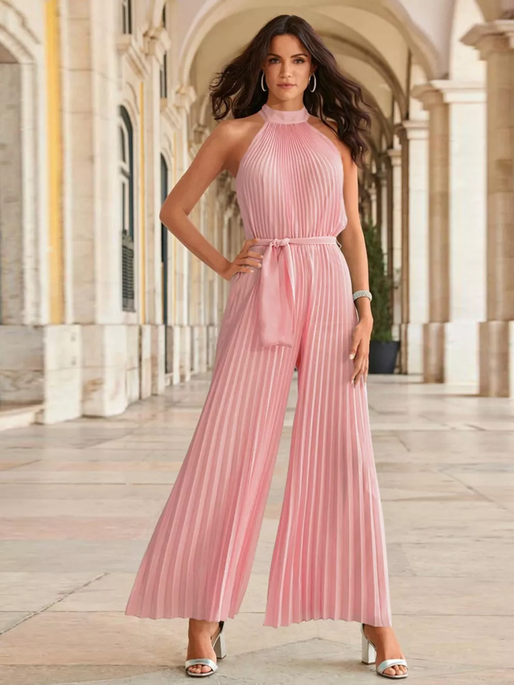 Cutout Tied Pleated Sleeveless Jumpsuit, image 2