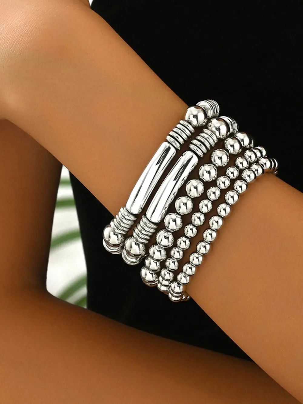 5 Piece Plastic Beaded Bracelet, image 5