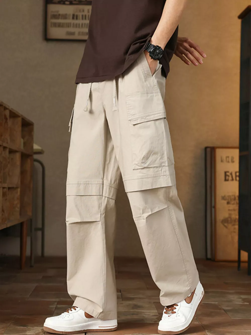 Men's Plus Size Relaxed Fit Cargo Pants, image 9