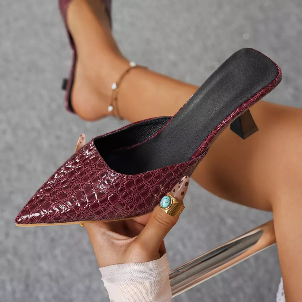 Point Toe Flare Heels Sandals, image 8