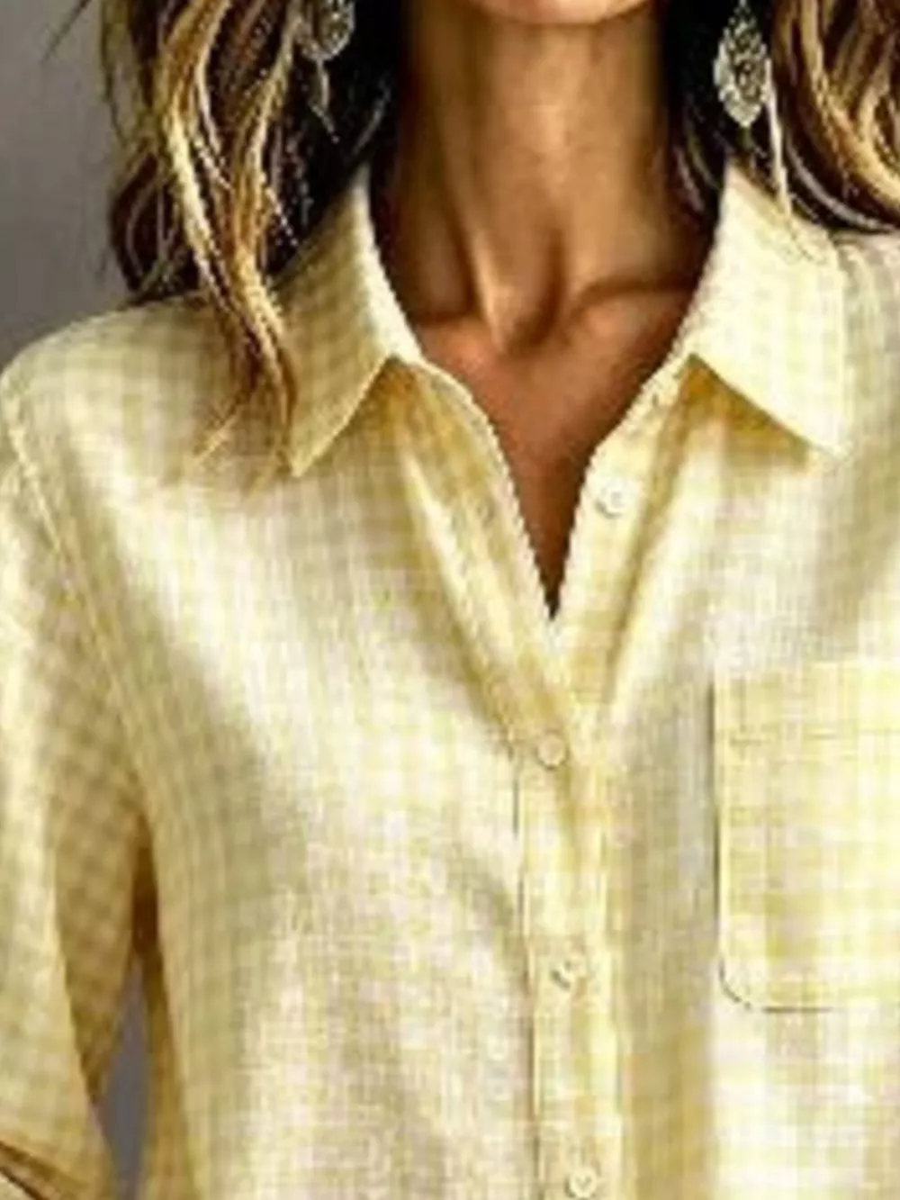 Gingham Button-Down Long Sleeve Shirt, image 12