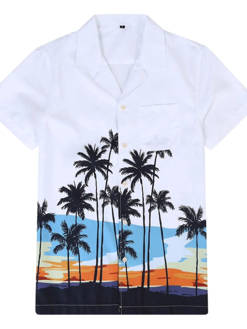 Men's Hawaiian Print Short Sleeve Button Down Shirt, image 11