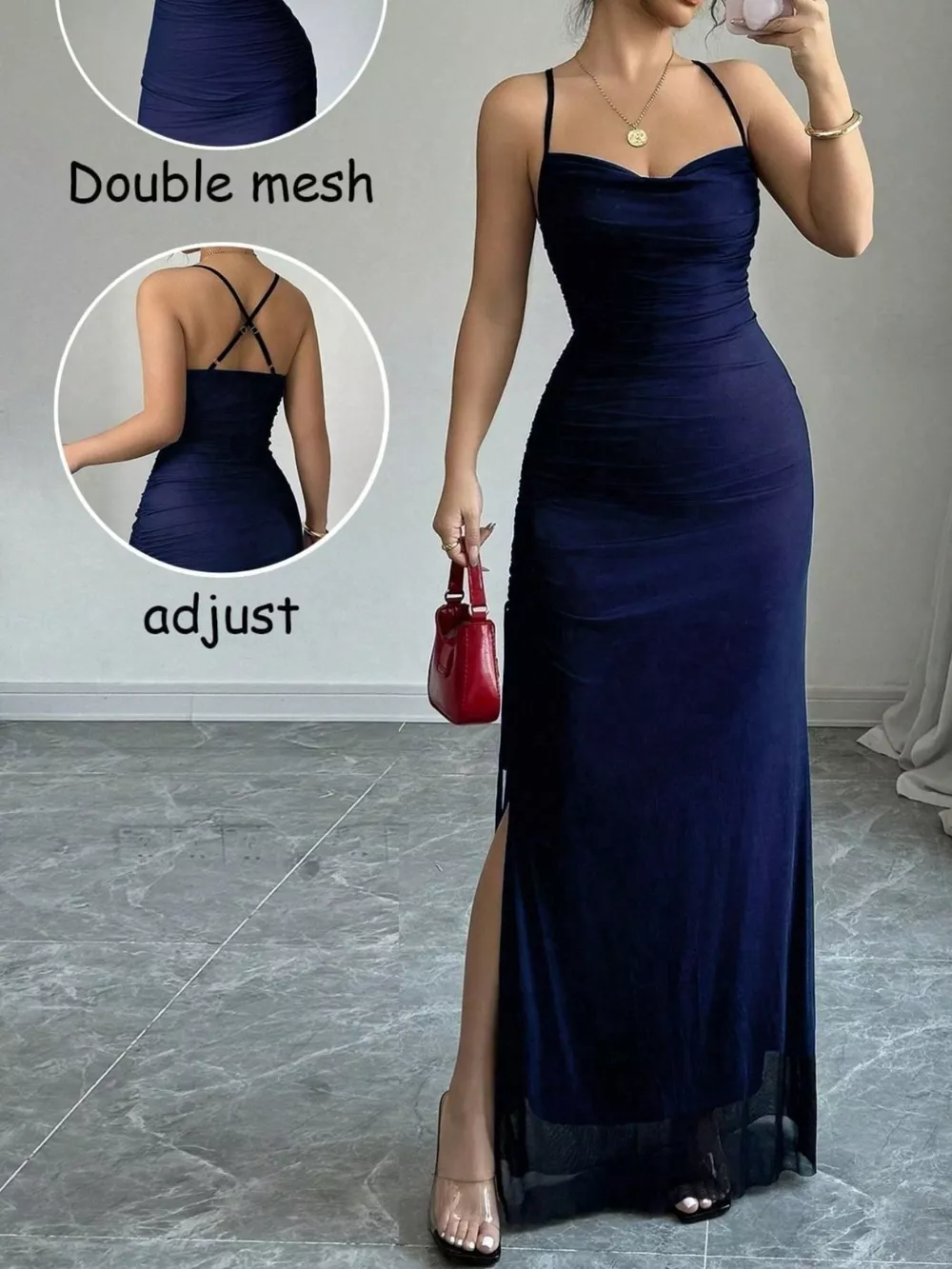 Sweetheart Neck Spaghetti Strap Maxi Dress, image 5