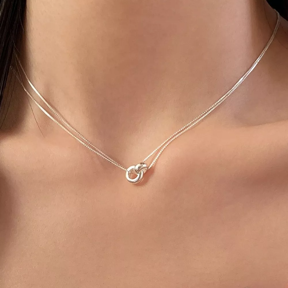 Double Strand 925 Sterling Silver Necklace, image 7