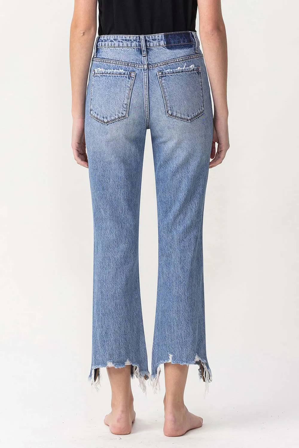 High Rise Distressed Straight Jeans, image 5
