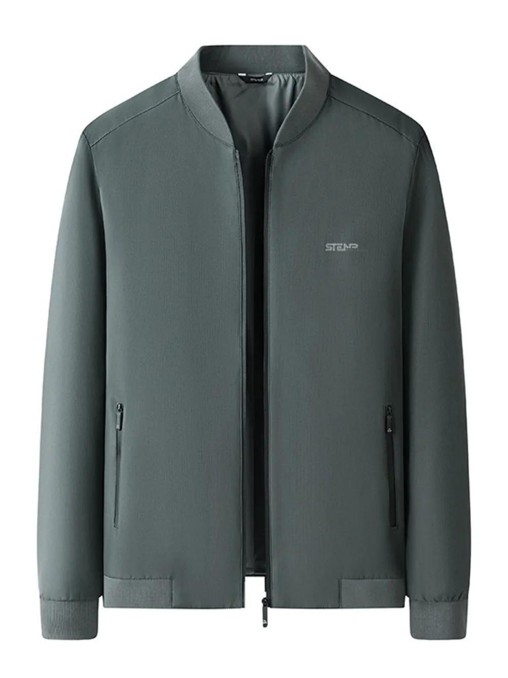 Men's Plus Size Zip-Up Bomber Jacket with Pockets, image 2