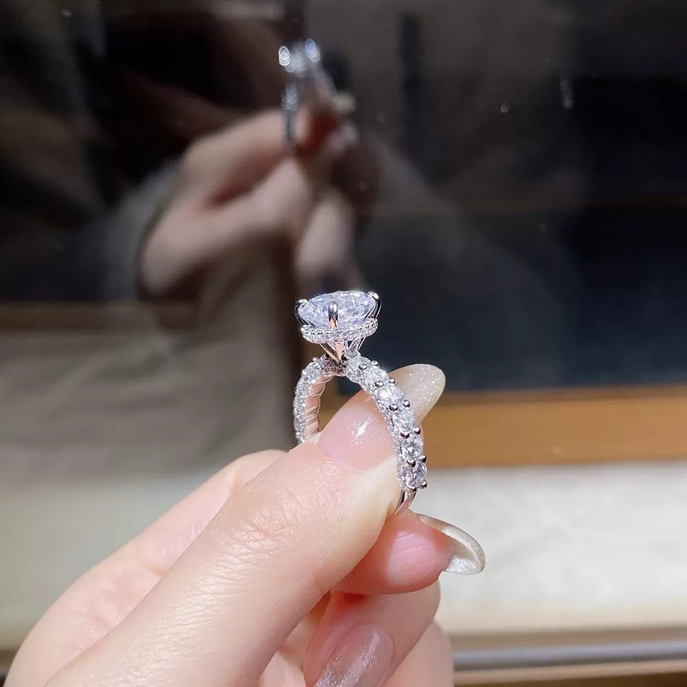 3 Carat 925 Sterling Silver Moissanite Ring, image 7