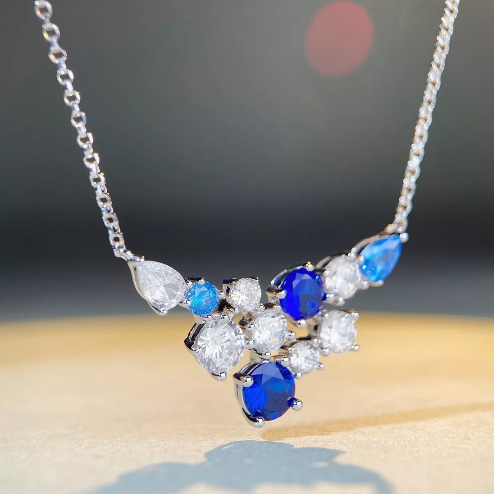 925 Sterling Silver Zircon Pendant Necklace