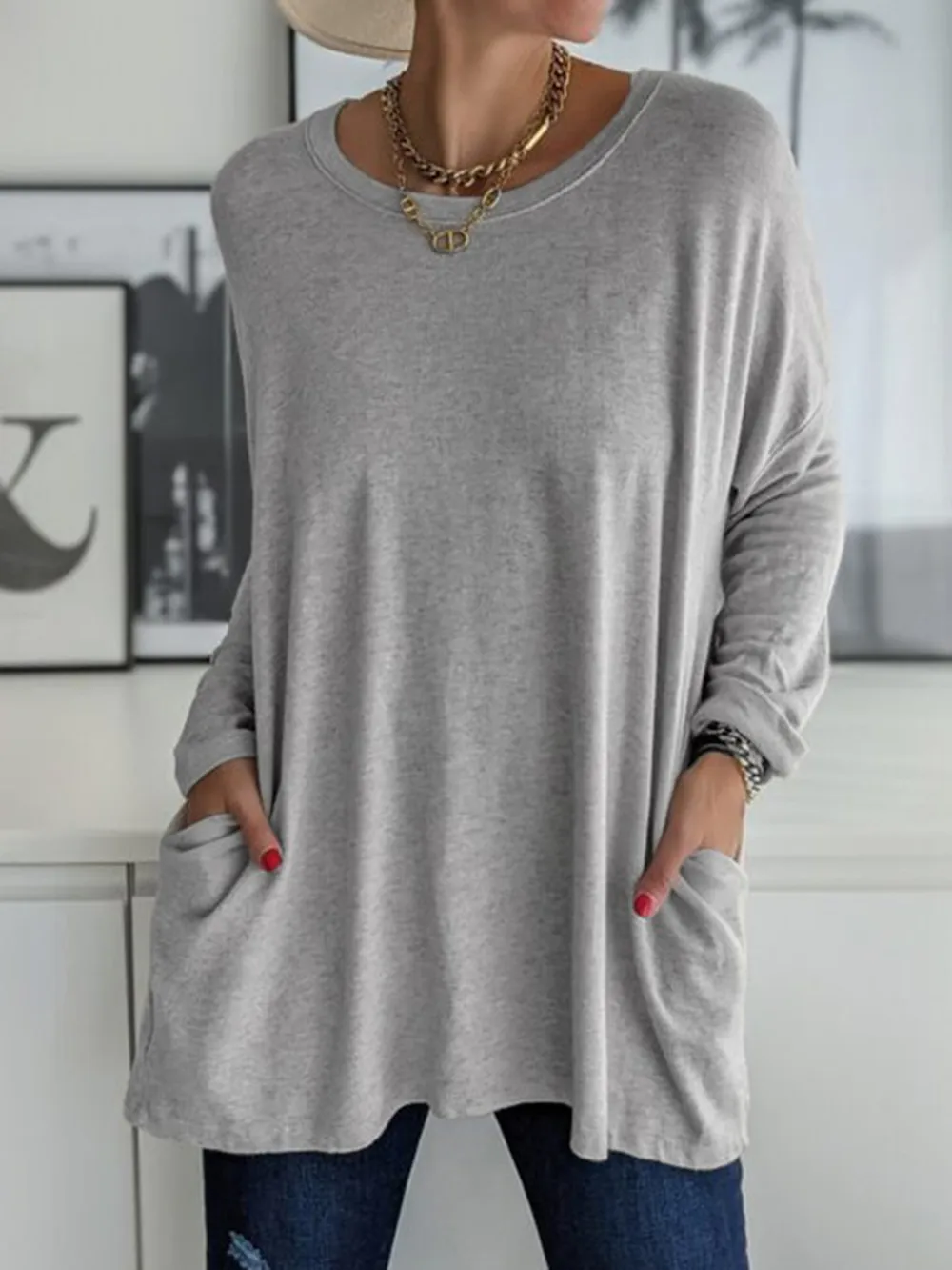 Full Size Round Neck Long Sleeve T-Shirt, image 20