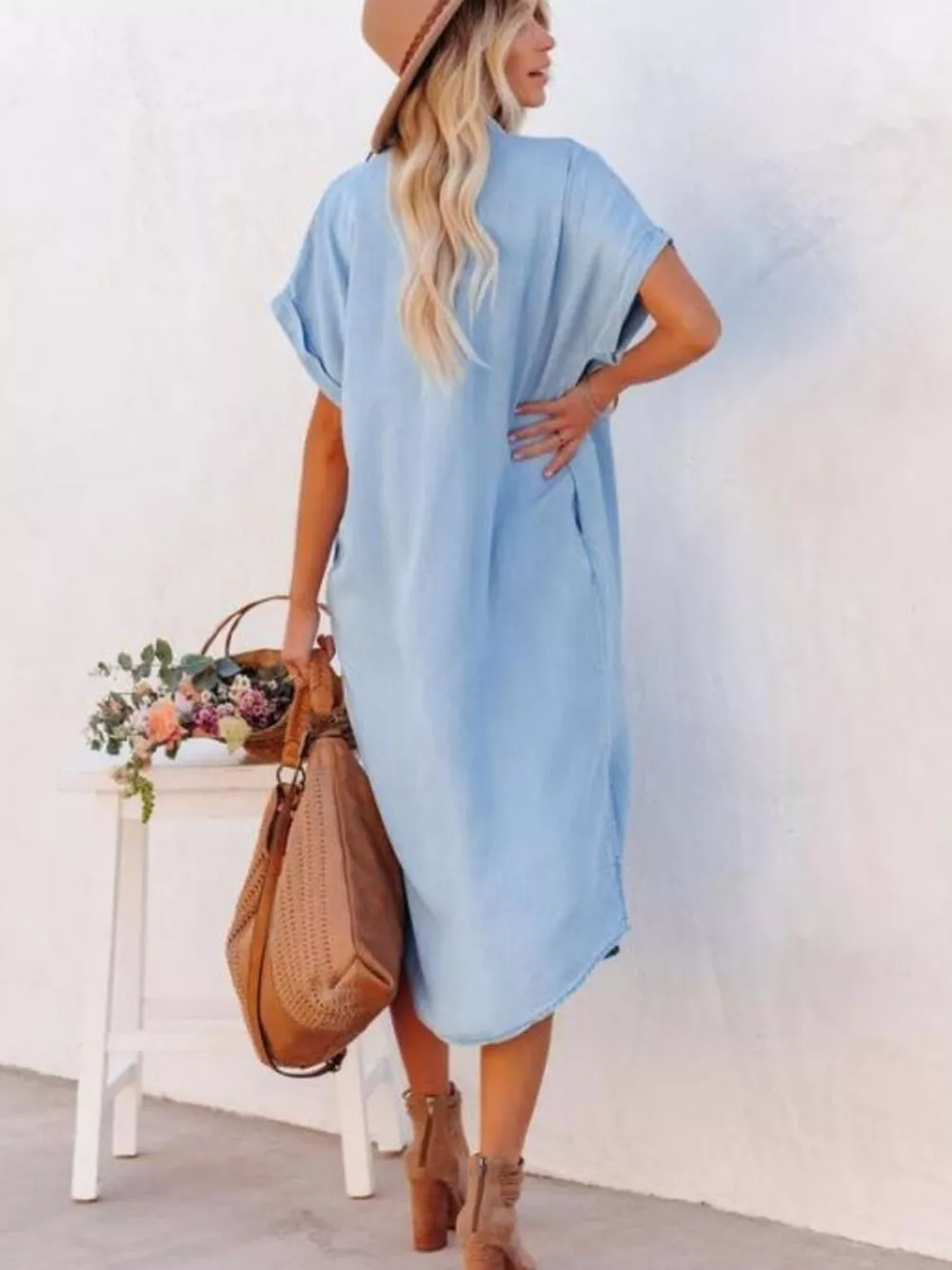 Casual Shirt Dress with Side Slits, image 3