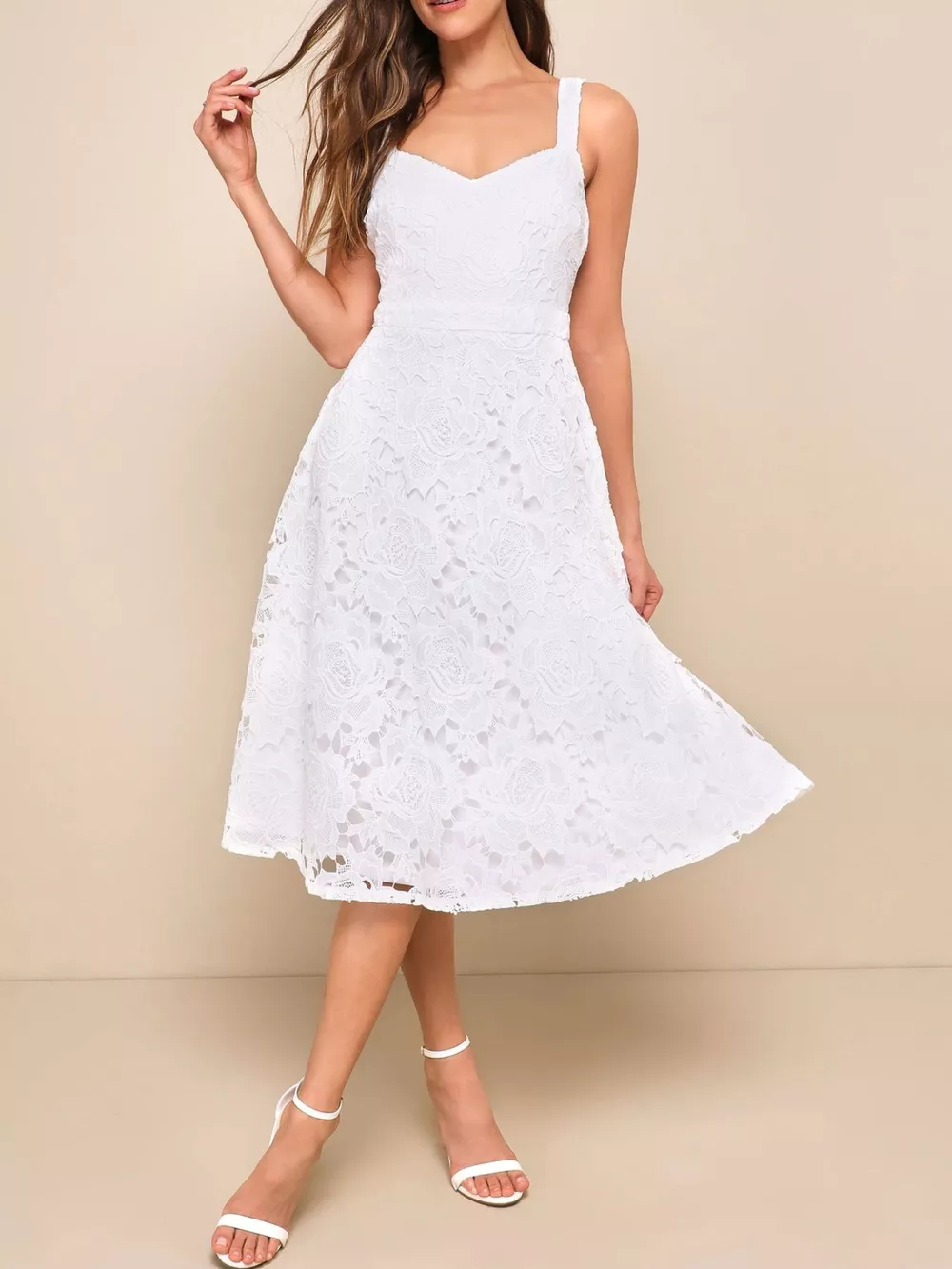 Lace A-Line Midi Dress