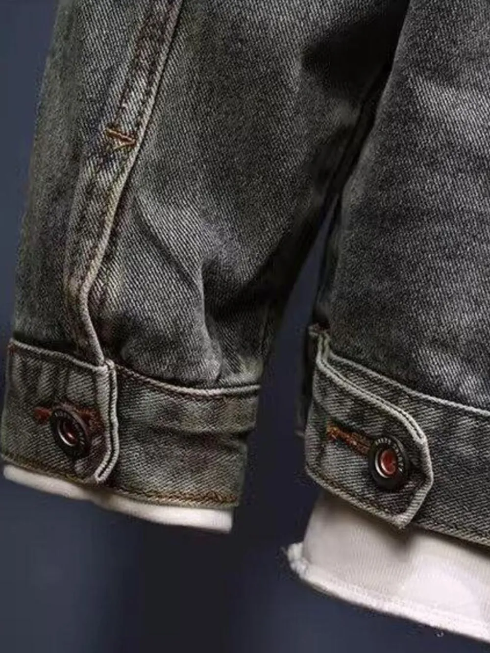 Men's Plus Size Button Up Long Sleeve Denim Jacket, image 6