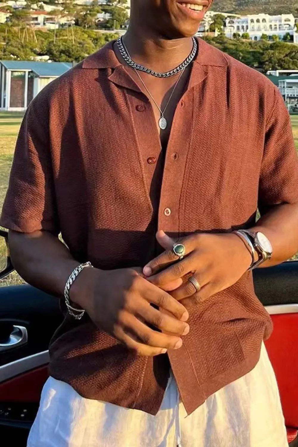Men's Plus Size Button Down Short Sleeve Shirt, image 2