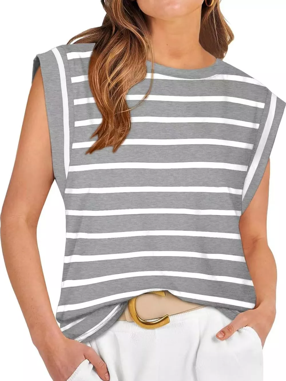 Striped Round Neck Tank, image 21