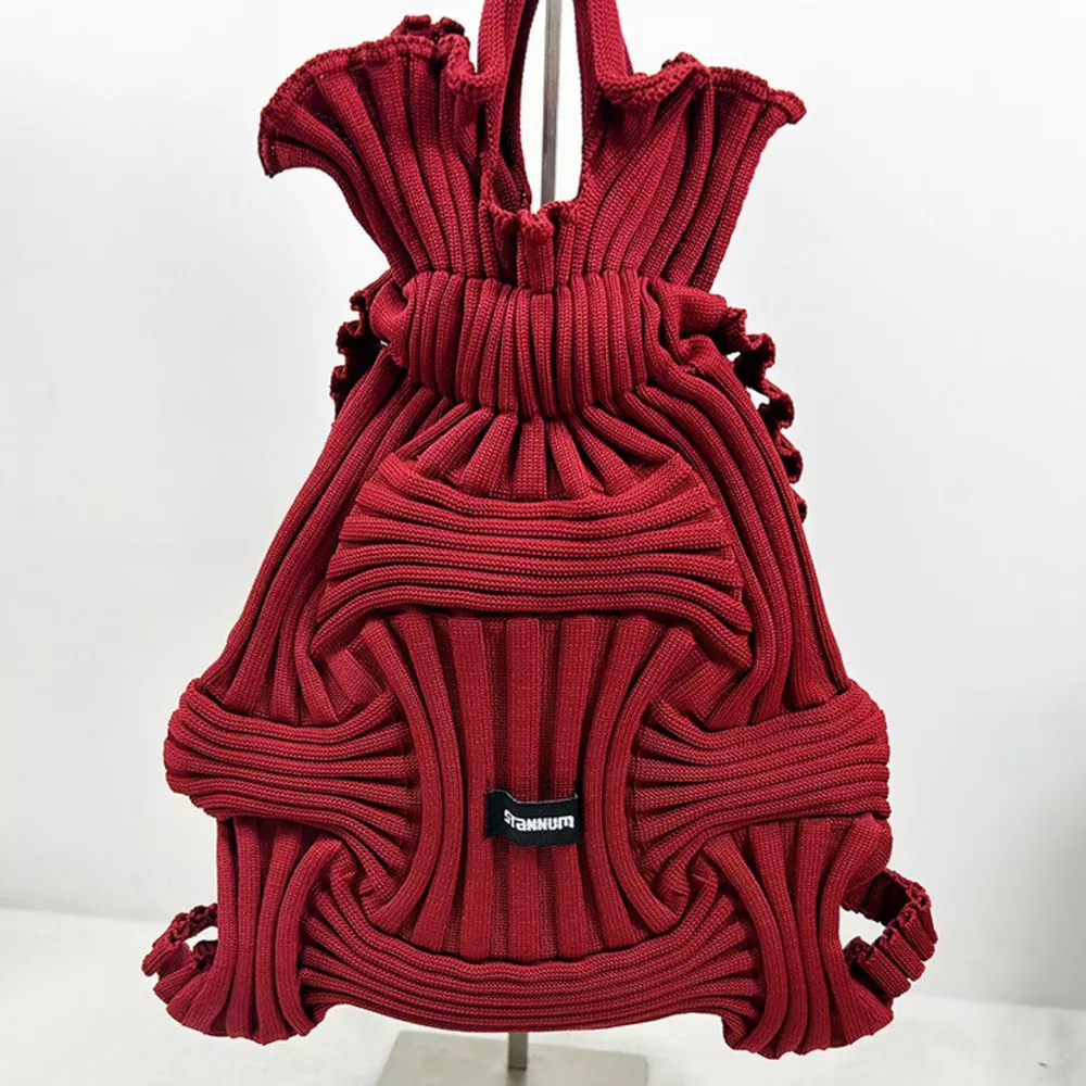 Textured Knit Backpack Bag