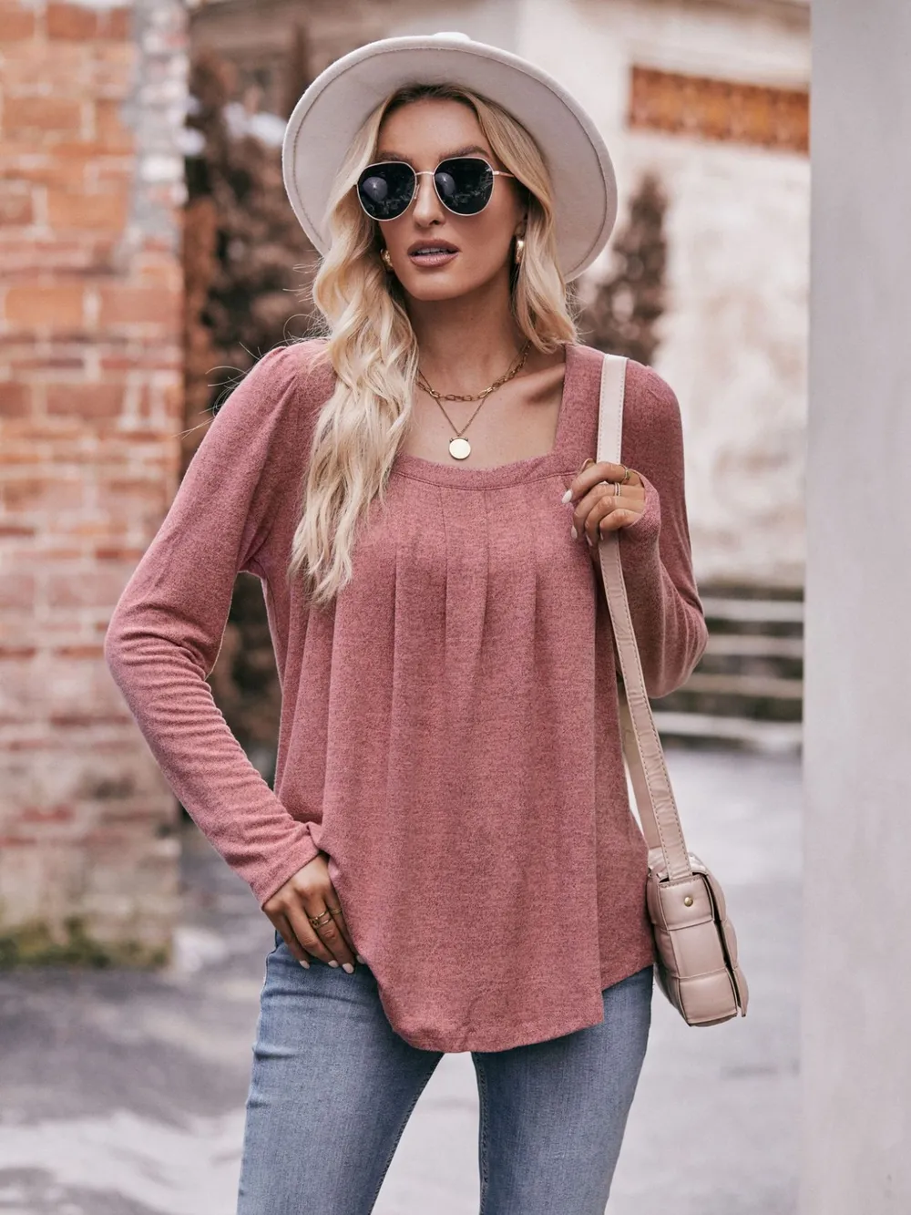 Square Neck Long Sleeve T-Shirt, image 18