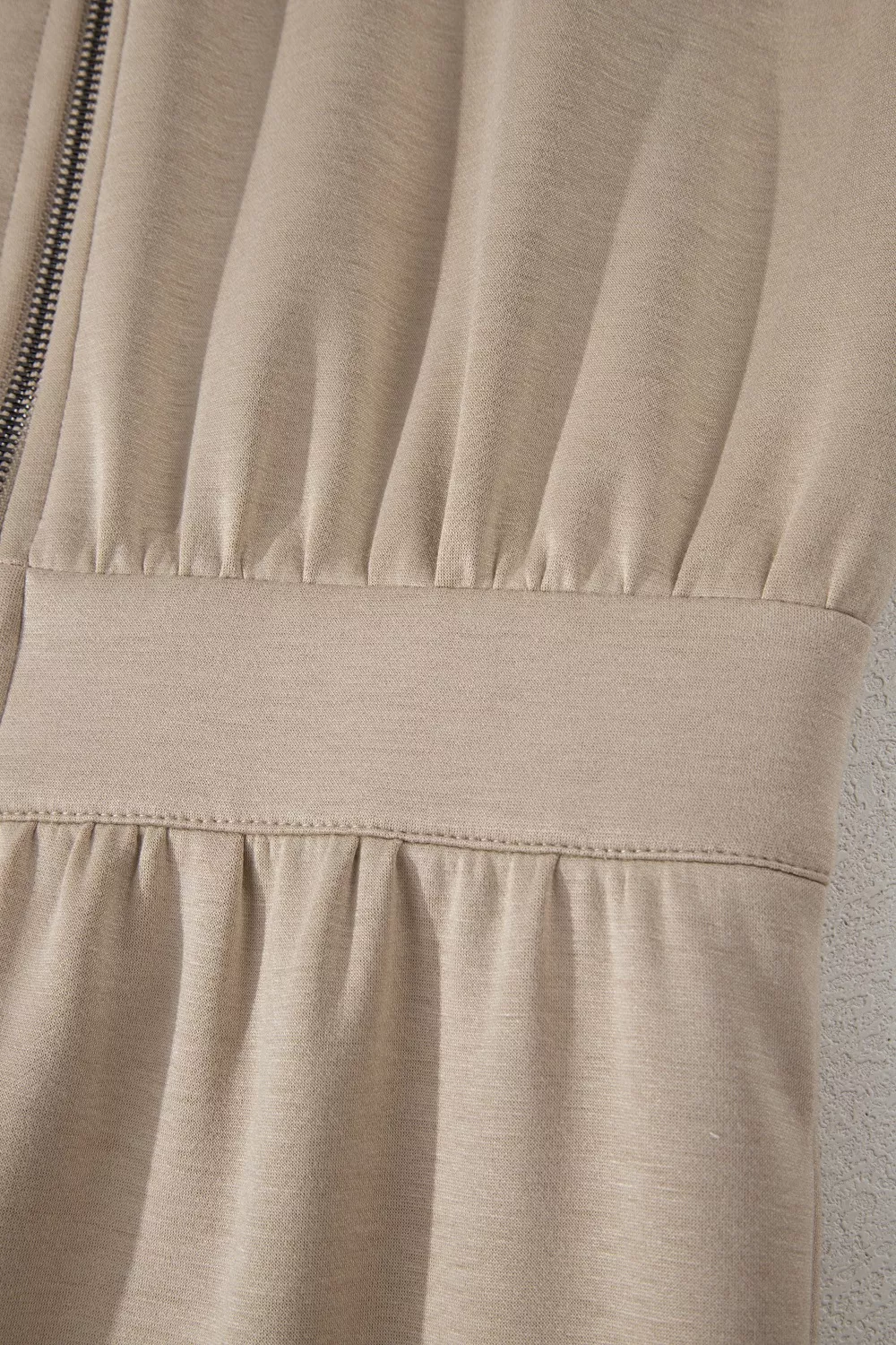 Solid Color Zip Front Short Sleeve Collared Jumpsuit, image 11