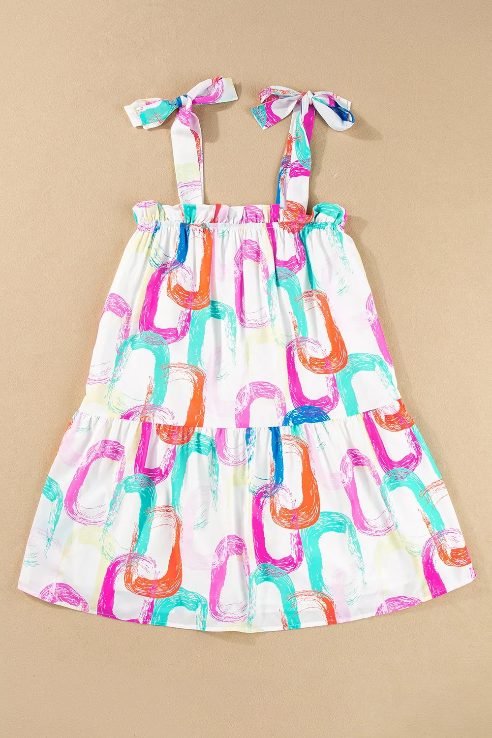 Tied Printed Sleeveless Mini Dress, image 6