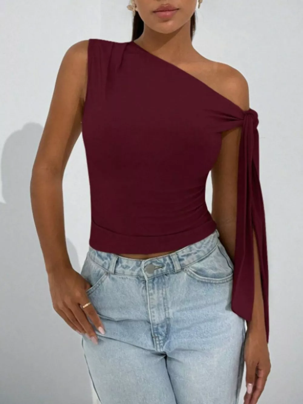 One-Shoulder Tie Detail Top, image 12