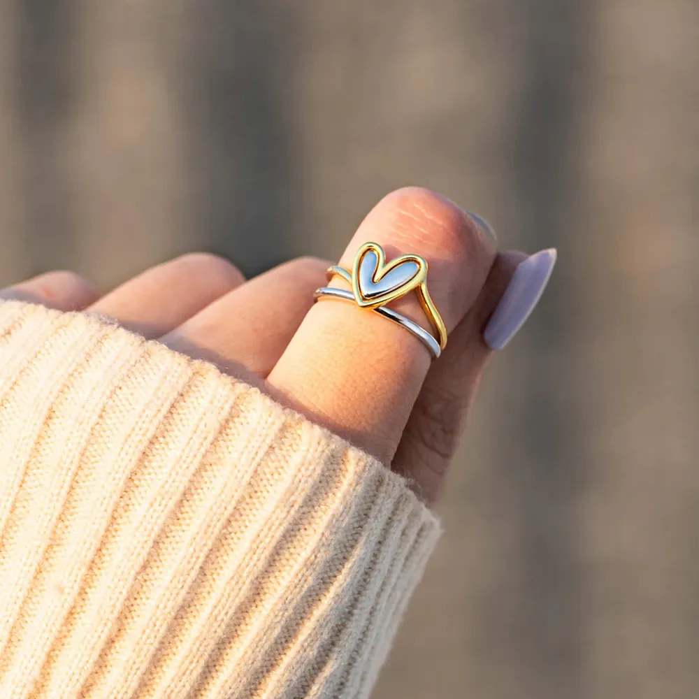 Heart Shape Irregular 925 Sterling Silver Ring, image 6