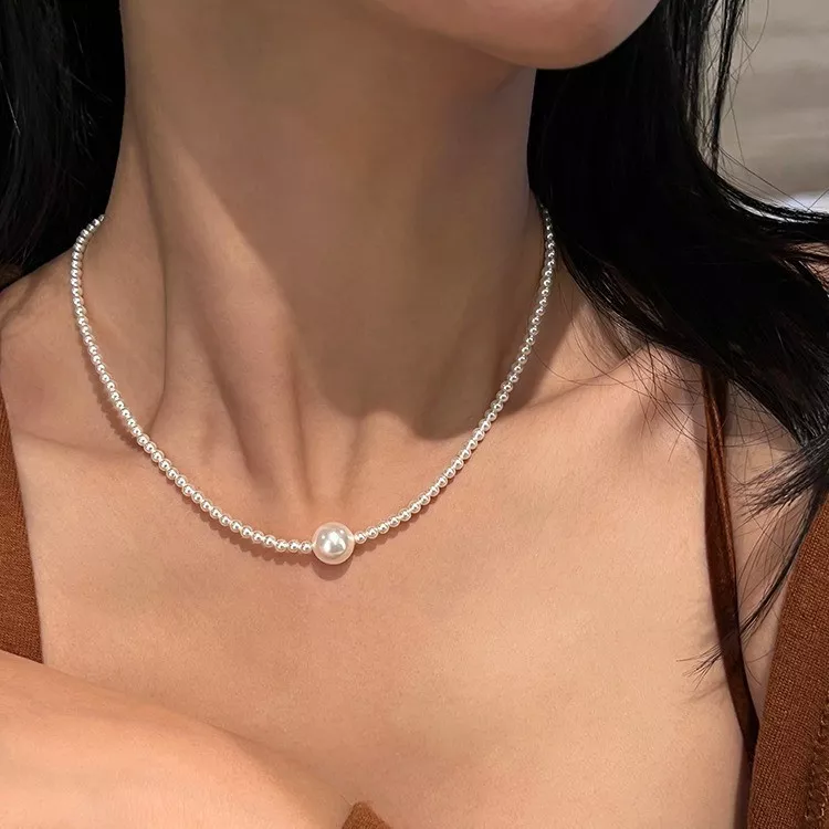Pearl Bead Choker Necklace, image 2