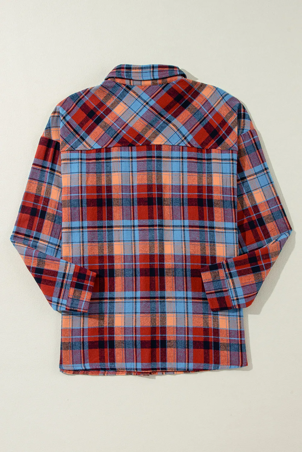 Plaid Collared Neck Long Sleeve Shirt, image 14