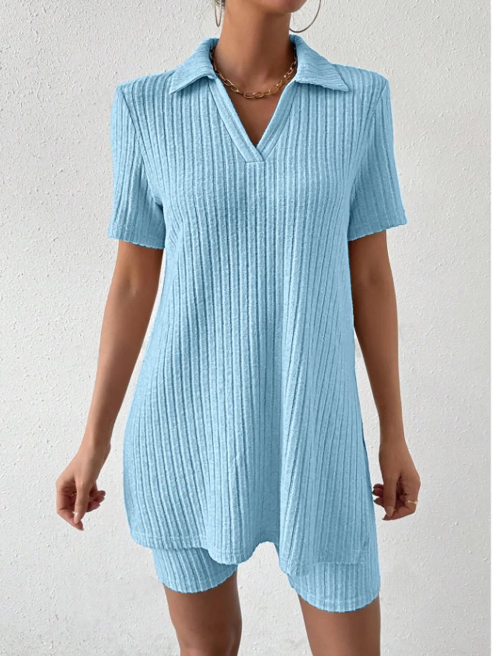 Johnny Collar Short Sleeve Top and Shorts Set, image 18