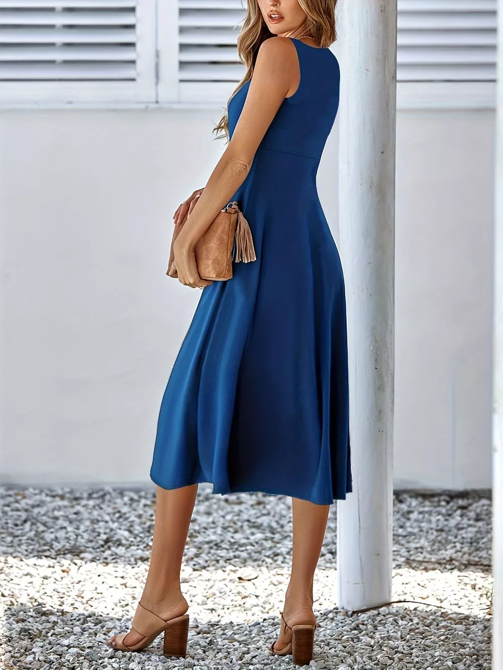 Sleeveless A-Line Midi Dress, image 22