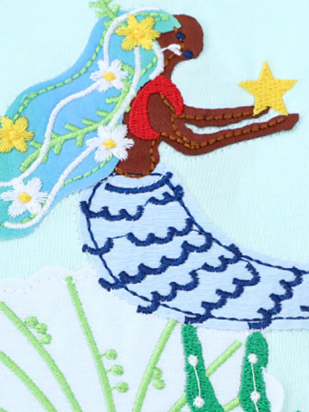 Children's Mermaid Embroidered Short Sleeve Dress, image 3