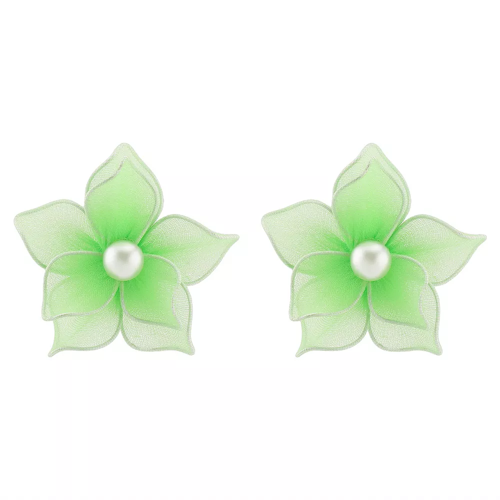 Flower Pearl Stud Earrings, image 11