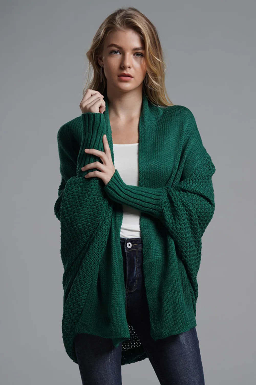 Open Front Batwing Sleeve Cardigan, image 17