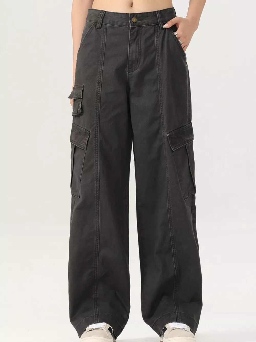 Men's Wide Leg Cargo Pants, image 2
