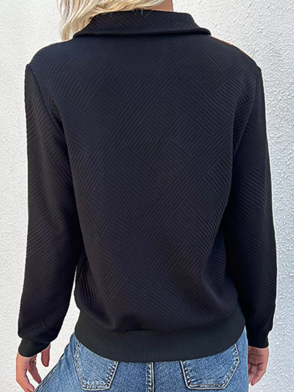 Color Block Texture Long Sleeve Sweatshirt, image 11