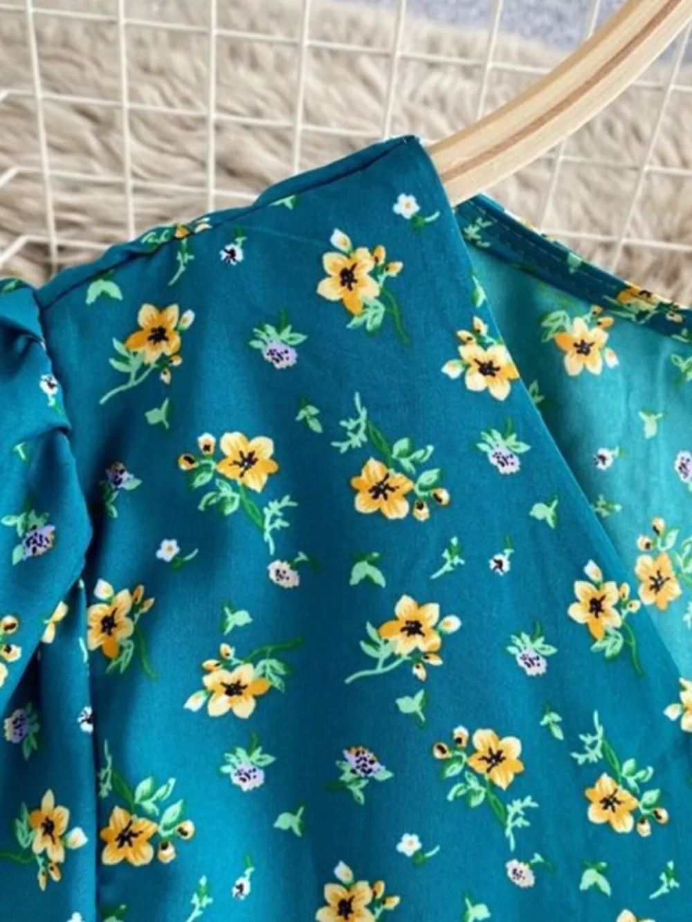 Floral Print V-Neck Midi Dress, image 20